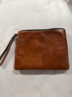 Patricia Nash Leather Wristlet in Cognac